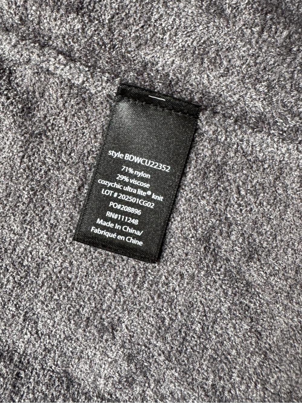 BAREFOOT DREAMS Cozy Chic Ultra Lite® Everything Cardigan SIZE S Coal NEW - Picture 8 of 11